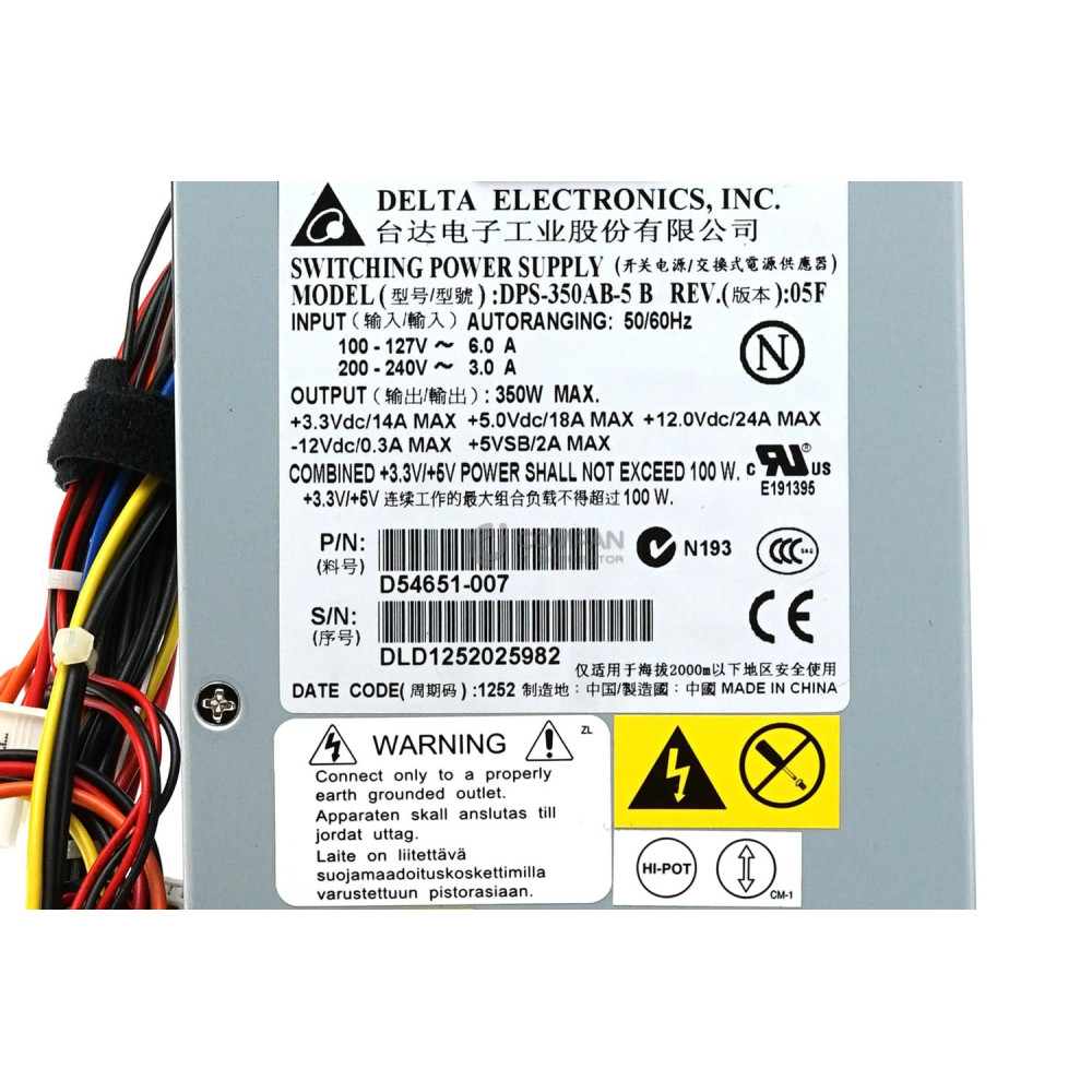 D54651-007 EMC 350W POWER SUPPLY